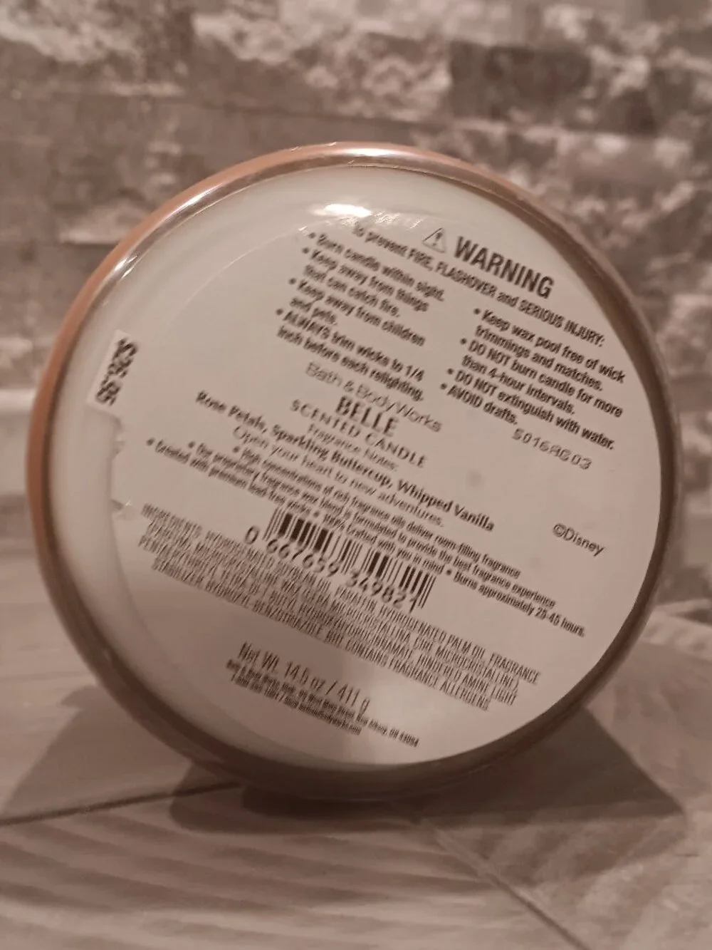 Bath and Body Works Disney Princess Belle Candle